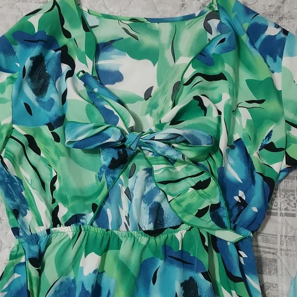 Floral Print Tie Front Dress - Picture 12 of 12